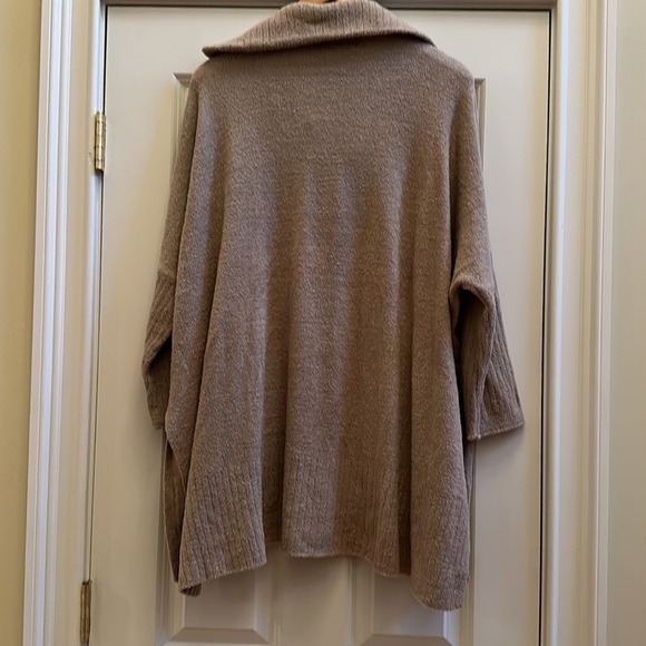 Barefoot Dreams CozyChic Lite Half Zip Rolled Edge Tunic Khaki Sz1X - Picture 7 of 10